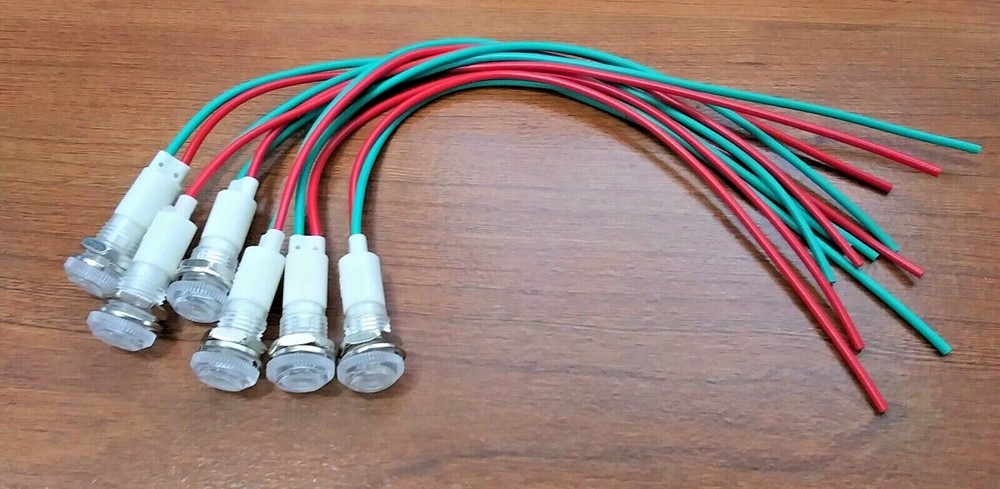 6 BBT Waterproof 12 volt AC/DC White LED Low-Profile Indicator Lights