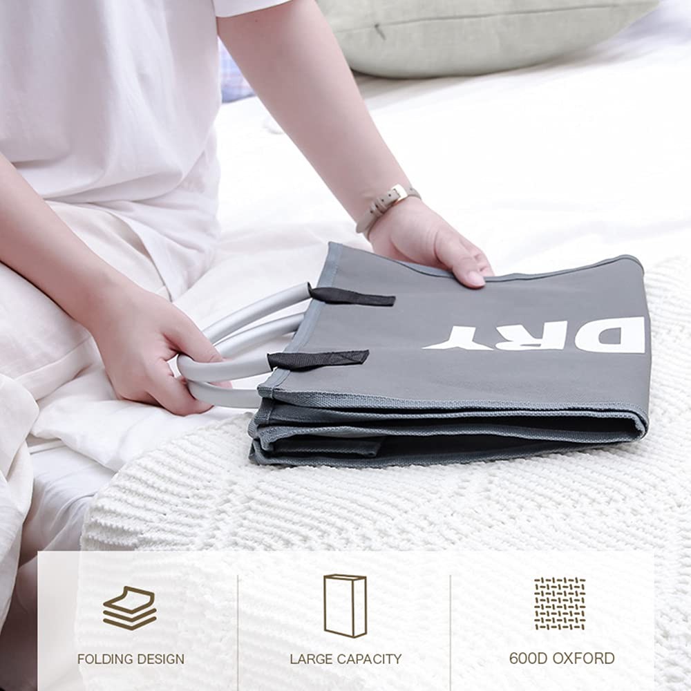Black Collapsible Cloth Laundry Basket Foldable Fabric Hamper 1 Piece