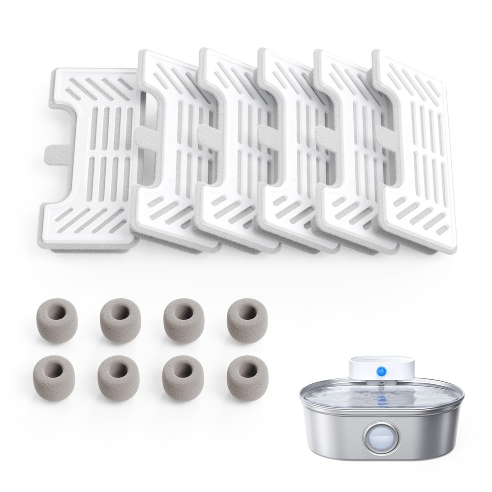 uahpet 6 Pack Replacement Filters & 8 Pack Replacement Filter Spong... Fast Ship