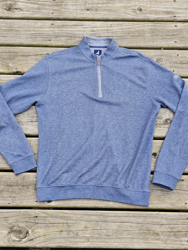 Johnnie-O Sully Quarter 1/4 Zip Pullover Helios Blue Sz Medium Bear Dance Golf