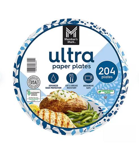 Member's Mark Ultra Dessert/Snack Paper Plates, ( Select Type & Size )