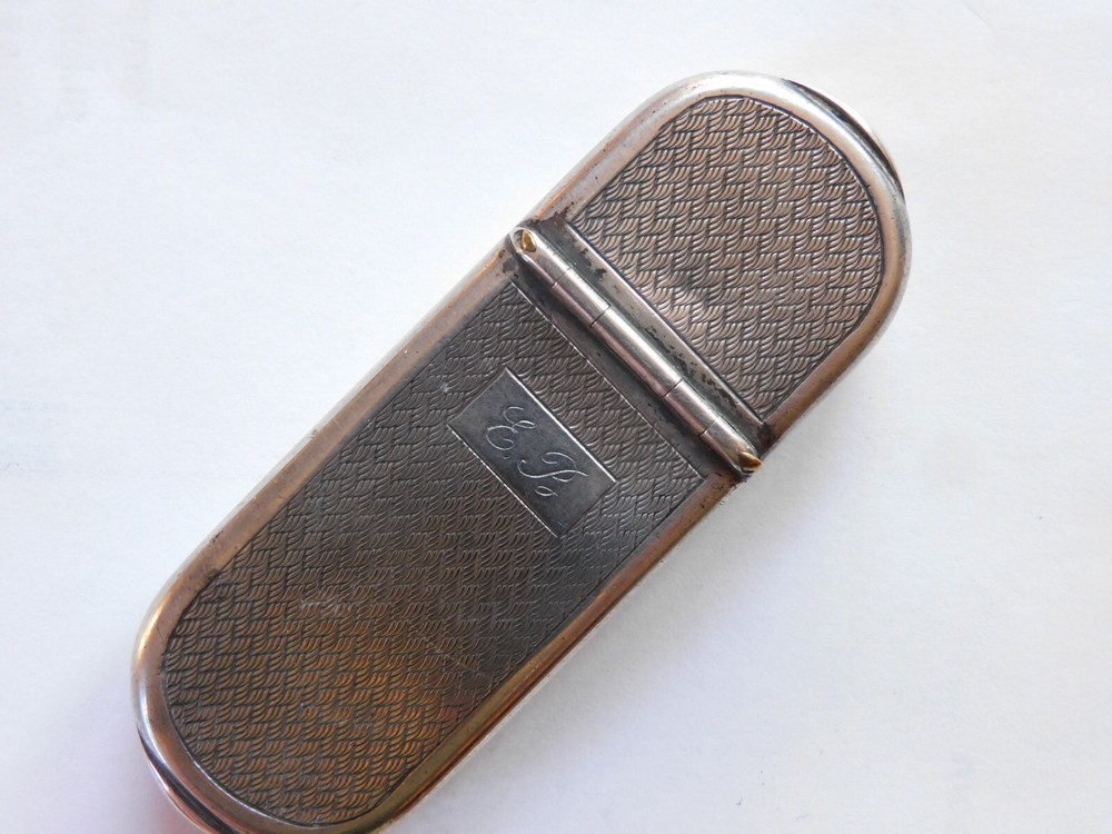 Early Sterling Silver Vesta With Cigar Cutter-Nice Condition
