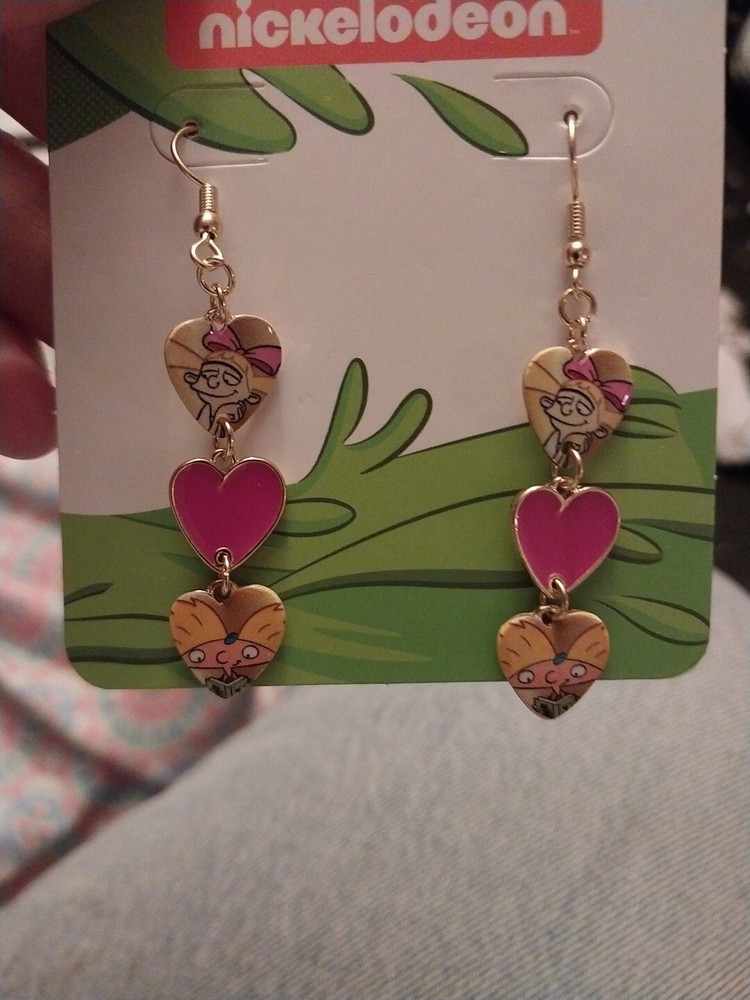 Hey Arnold Heart Earrings Nickelodeon Dangle