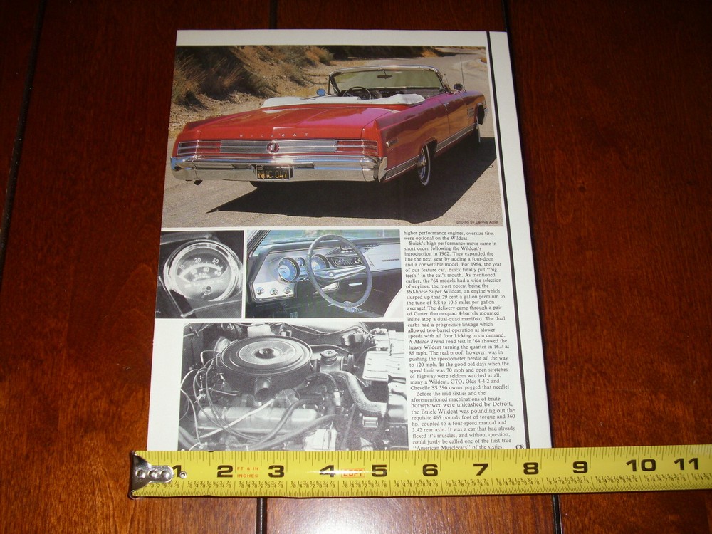 1964 BUICK WILDCAT ORIGINAL 1986 ARTICLE
