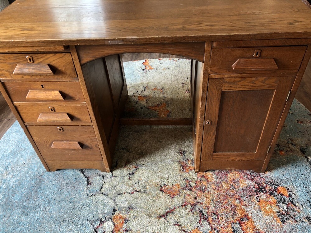 Antique Tiger Oak Desk