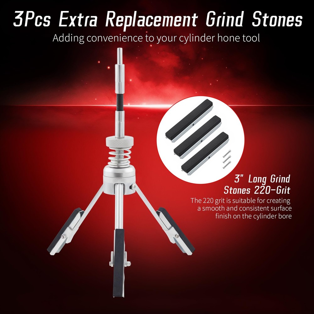WAYCOJOY Cylinder Hone Tool, Adjustable Engine Cylinder Honing Tool for Grinding