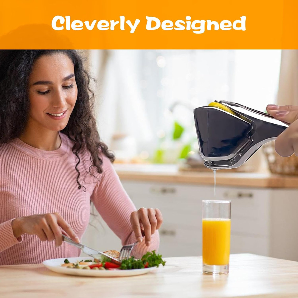 Lemon Squeezer Stainless Steel,Handheld Citrus Squeezer with Built-In Strainer,M