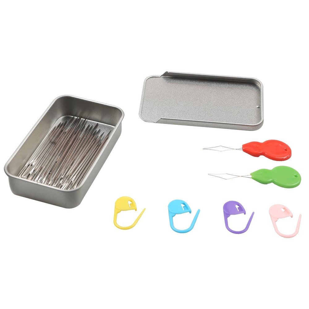 40PCS Large Eye Sewing Needles, 8 Sizes Hand Sharp Multi-Size, Silver