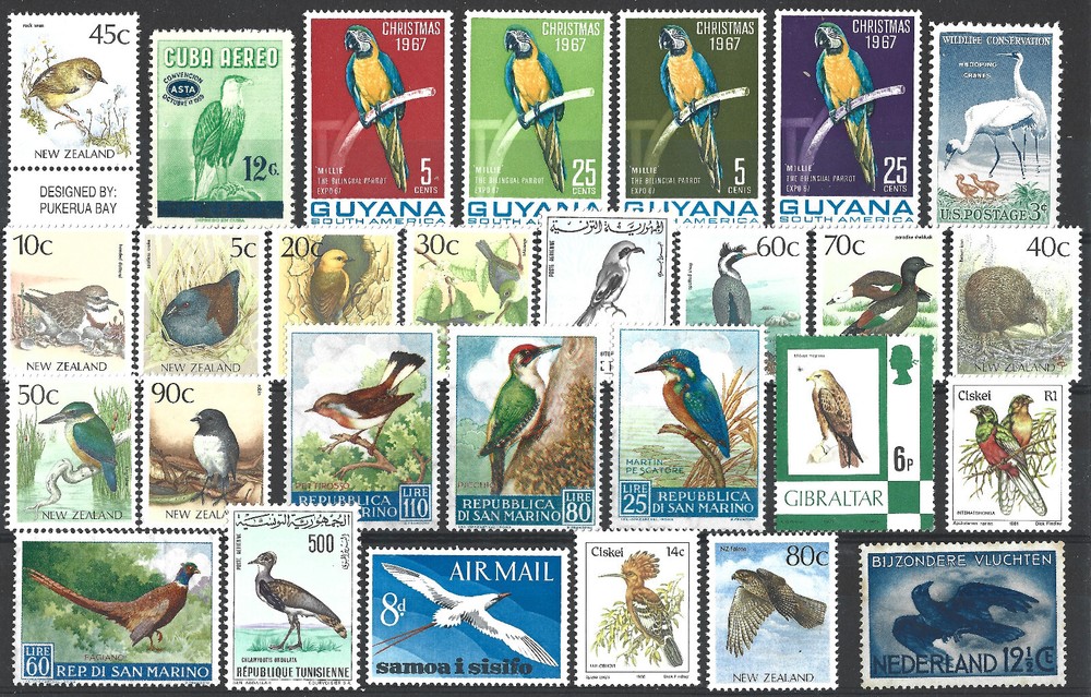 Birds. Selection of 28  MNH Stamps