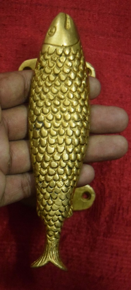 Nautical Fish Shape Pair Door Pull Door Handle Brass Wardrobe Handle Decor VR189