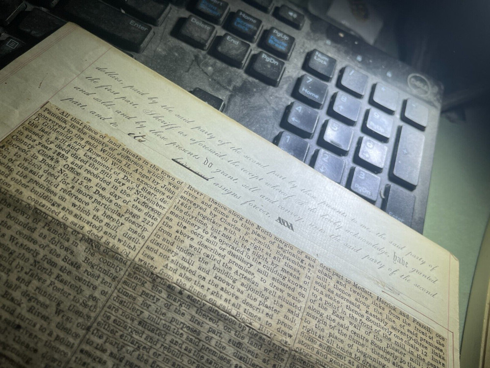Antique Black River Bank 1863 Indenture