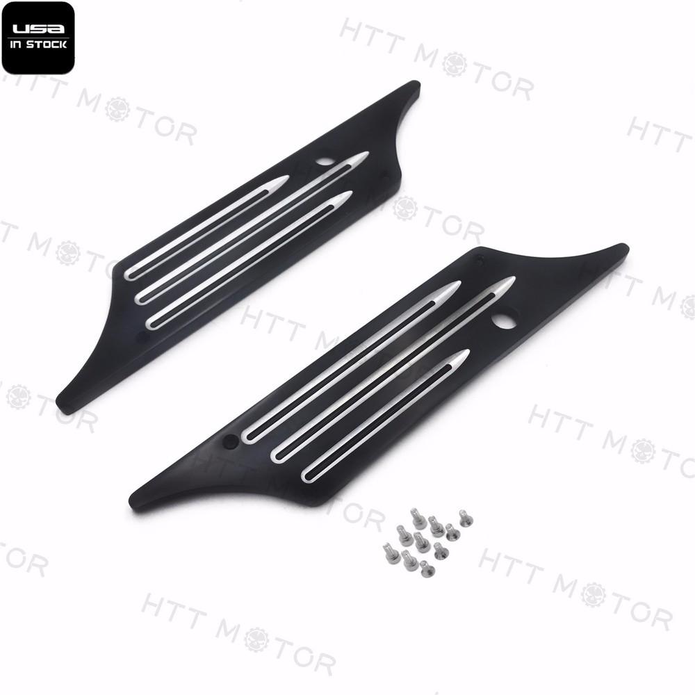 HTTMT Saddlebag Latch Covers for Harley Davidson Touring 1993-2013 Black Pair