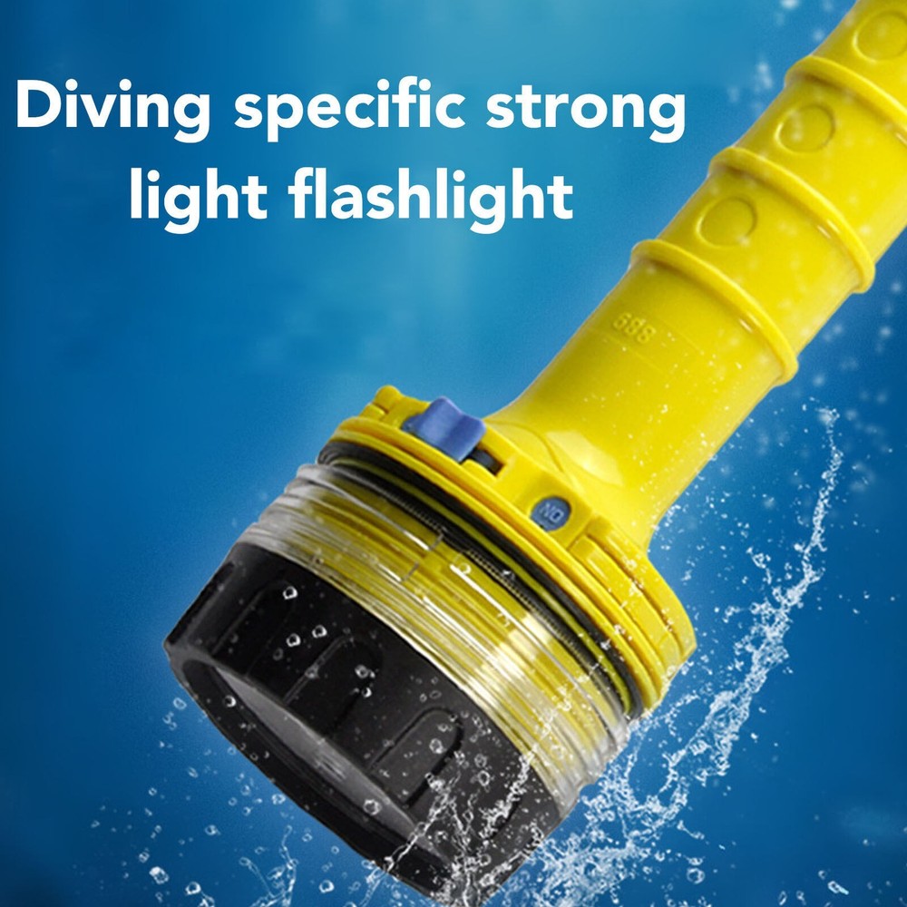 Dive Flashlight Anti Slip Waterproof LED Submersible Flashlight for Underwater