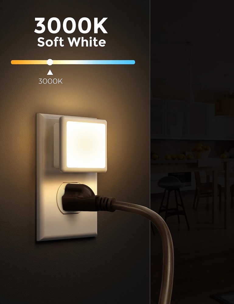 L LOHAS LED Night Light,Night Lights Plug into Wall, 6 PACK, Soft White