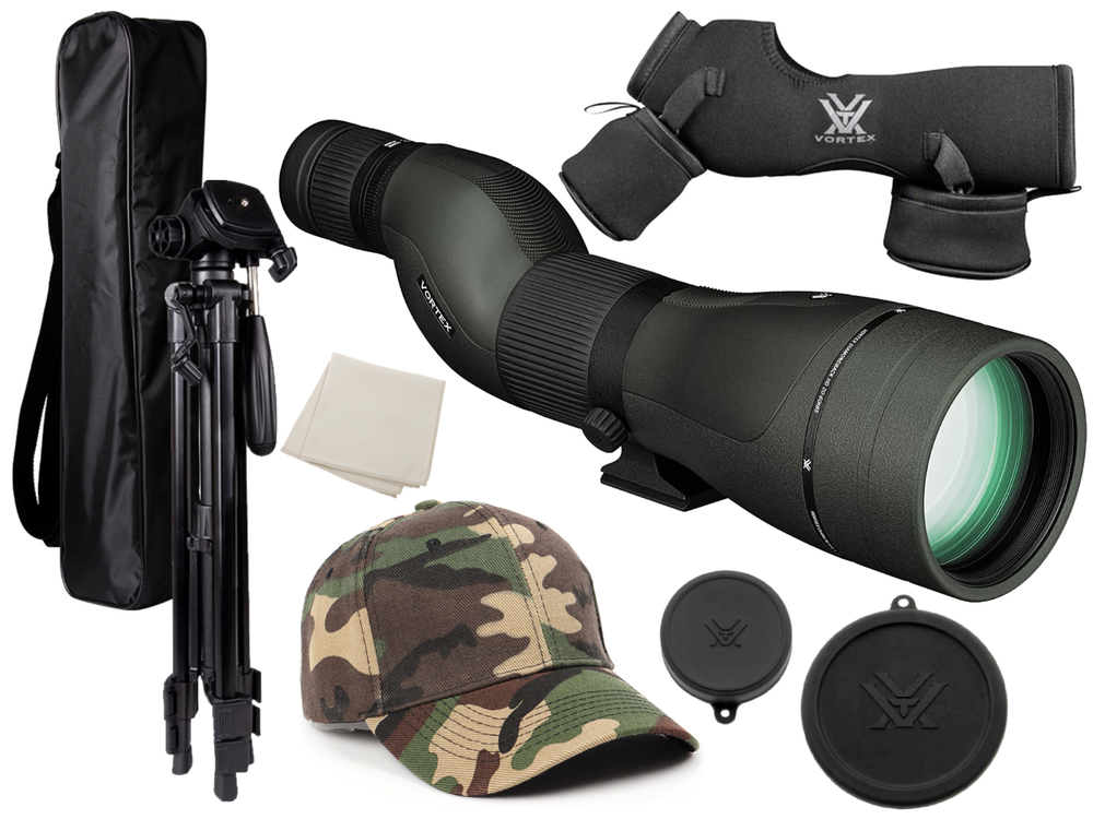 Vortex Optics Diamondback HD Spotting Scope 20-60x85 Angled w/ CF Hat & Tripod