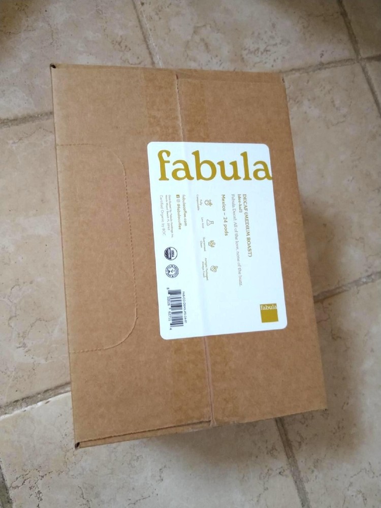 Fabula Decaf Medium Roast Coffee Pods Pantry Box 24 Pack Low Acid