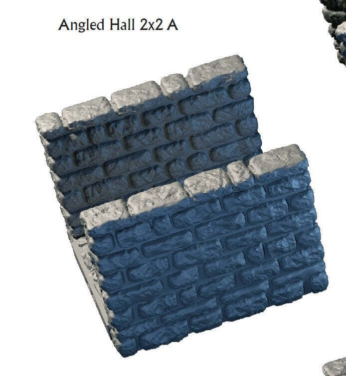 Angled Hallway Tiles - Lost Dungeons - DragonLock - DND - Pathfinder - RPG - Dun