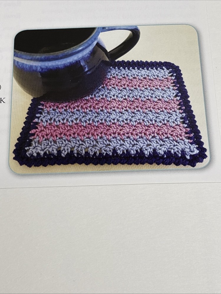 Pretty Stripes Mug Mat Crochet Pattern Card Page
