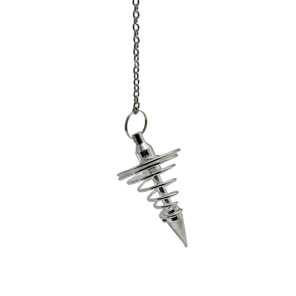 Silver Spiral Coil Steel Copper Pendulum for Divination