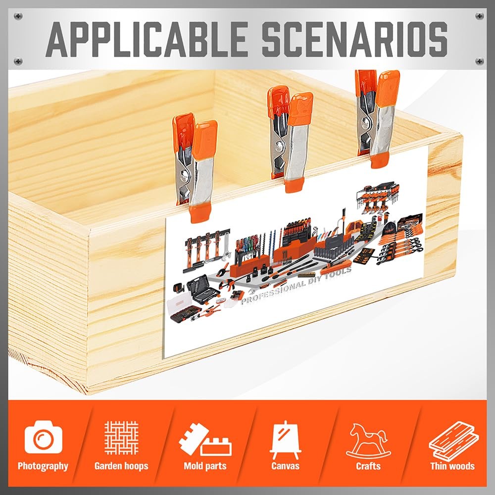 HORUSDY 32-Piece 2" inch Small Spring Clamp, 2 32-Piece, Orange