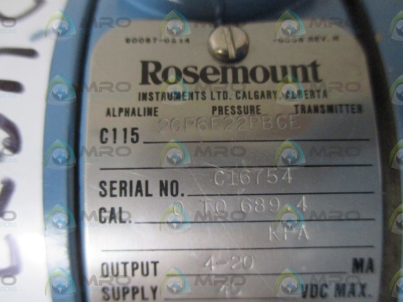 ROSEMOUNT C1152GP6E22PBCE TRANSMITTER NSNP