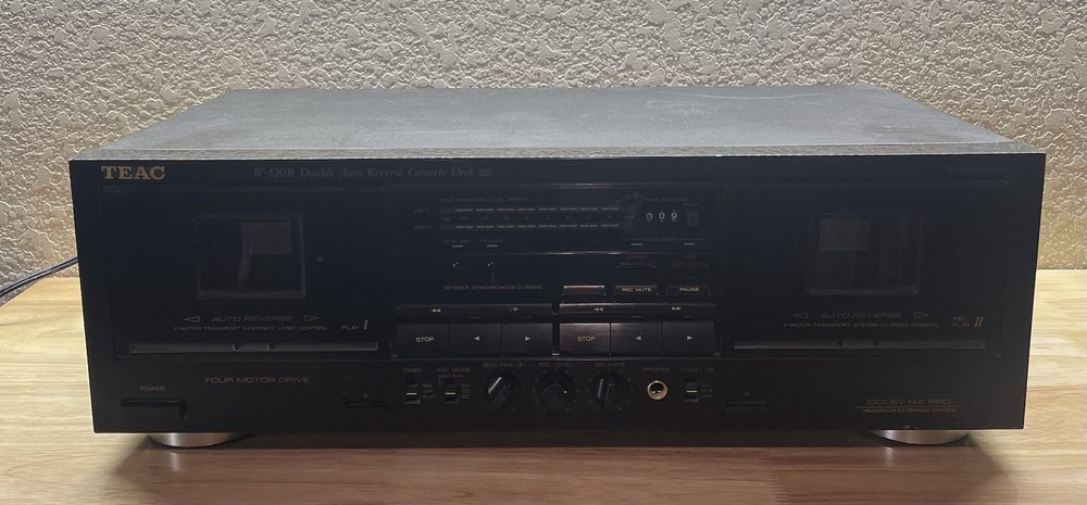 TEAC W-520R Dual Auto Reverse Cassette Deck, Dolby HX Pro, TESTED