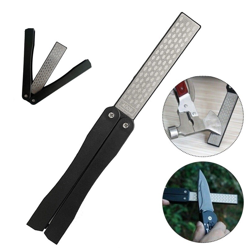 Portable Double-sided Fold Pocket Sharpener Diamond Knife Sharpening Stone Tools