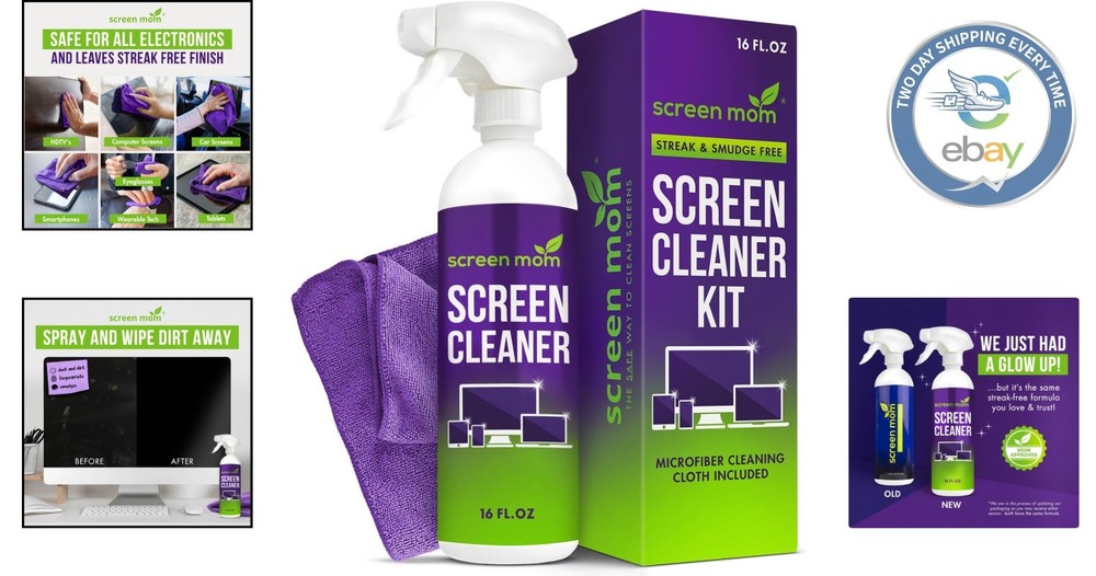 Professional-Grade 16oz Screen Cleaner Spray with Microfiber for All Devices