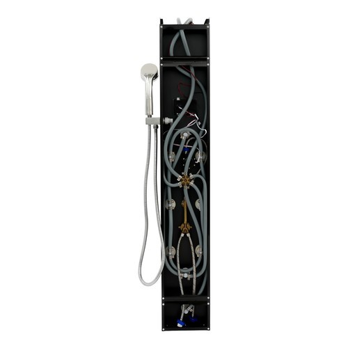 LED 3-Handle Shower Kit Rainfall Shower Panel Tower System Shower Head Waterfall
