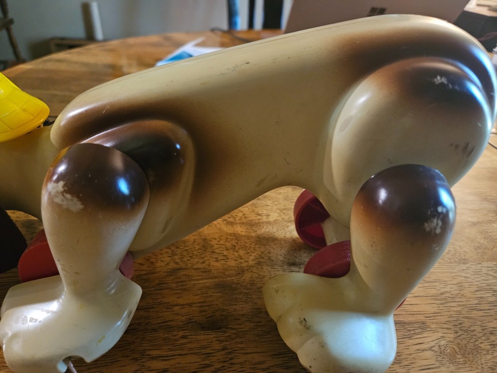 vintage 1070s hasbro dog pull toy