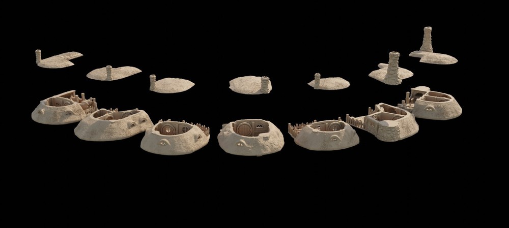 Hobbit Burrows 28mm Tabletop Terrain.