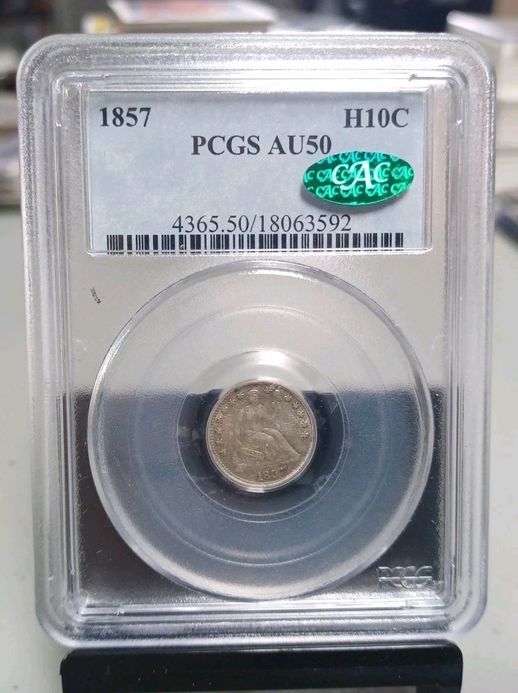 1857 Half Dime PCGS AU50 CACS