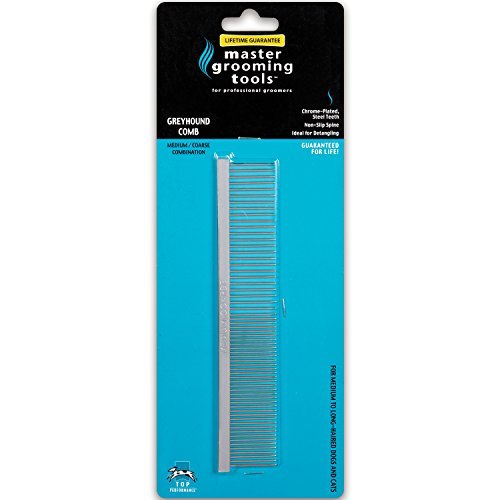 Master Grooming Tools Greyhound Combs Combs for Grooming Dogs Medium/Coarse 7½"
