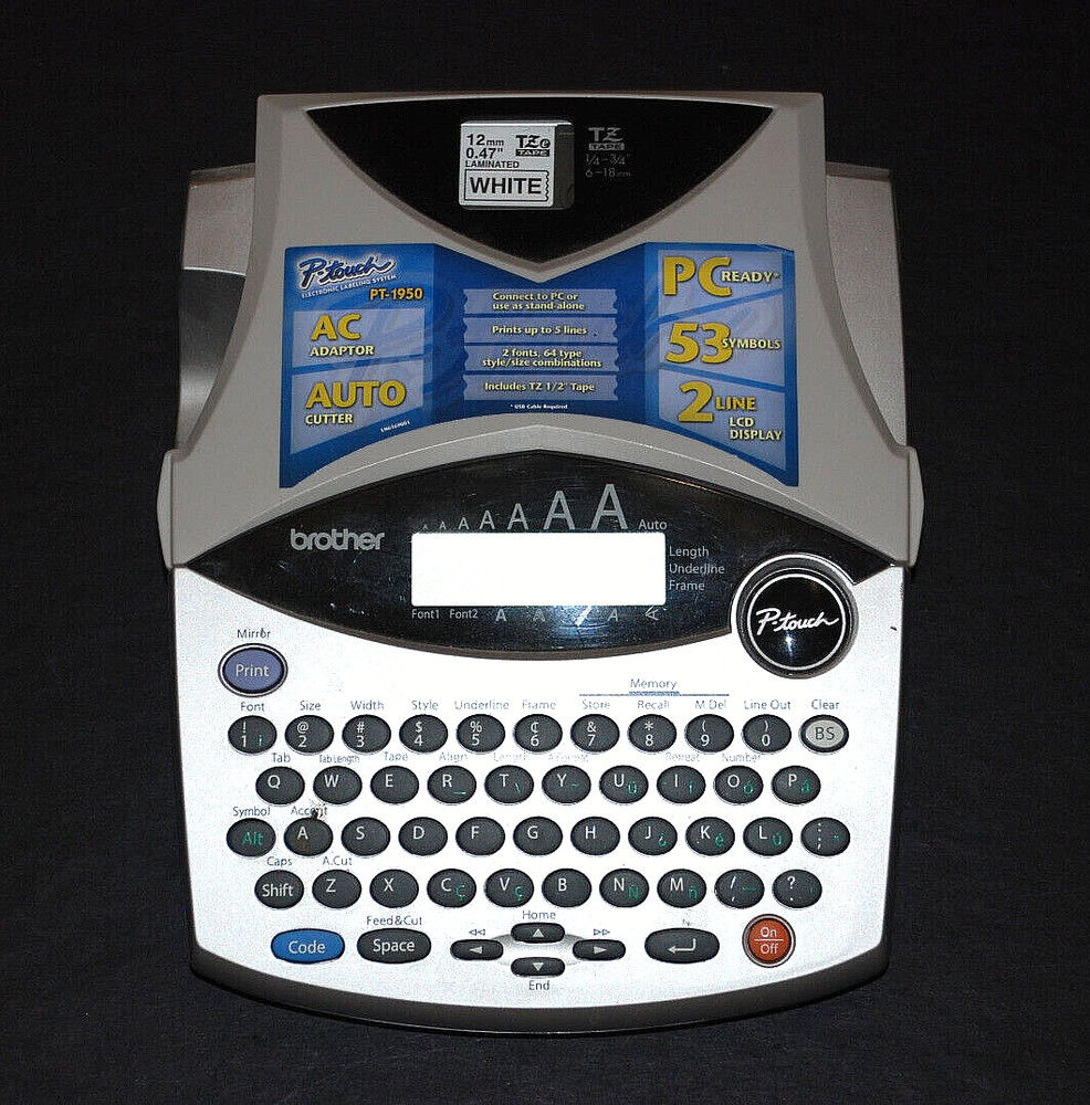 BROTHER PT 1950/1960 Labeling System Label Maker 13 Cartridges User Guide Bundle