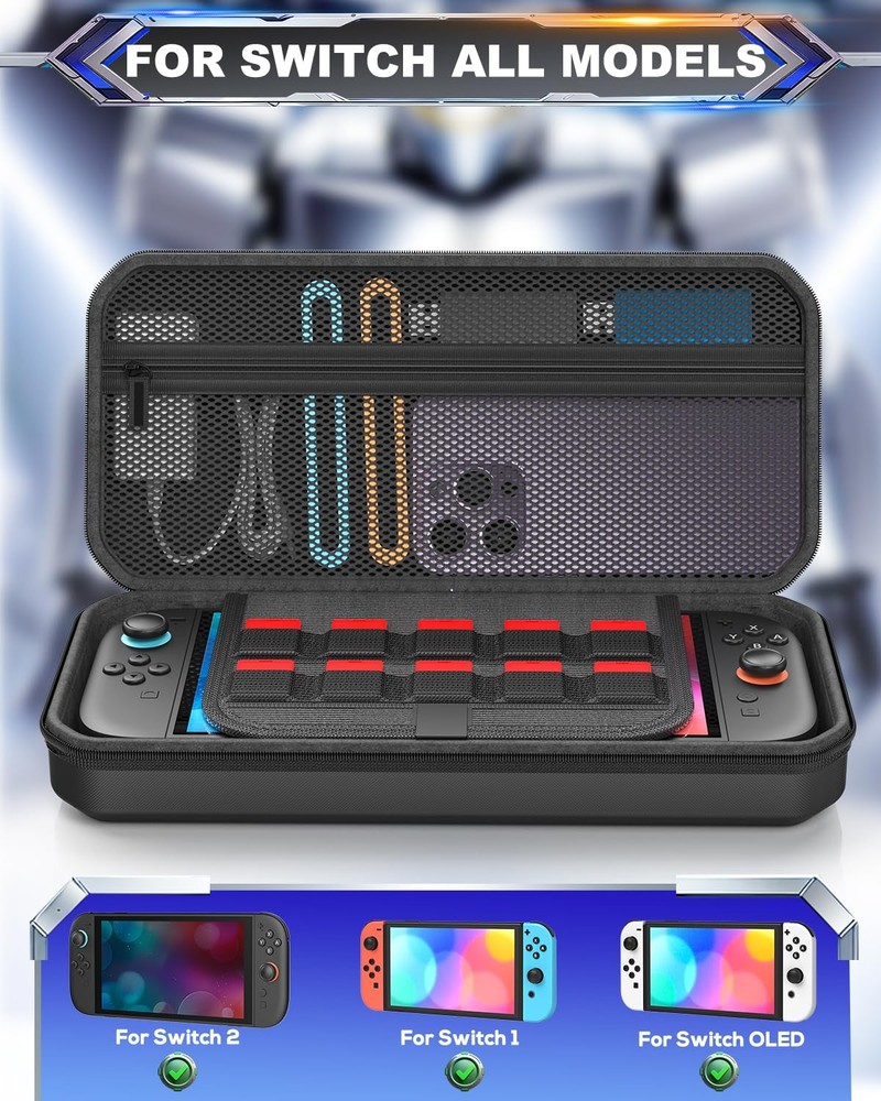 FYOUNG Carrying Case for Nintendo Switch 2 Console, Full Protection Black