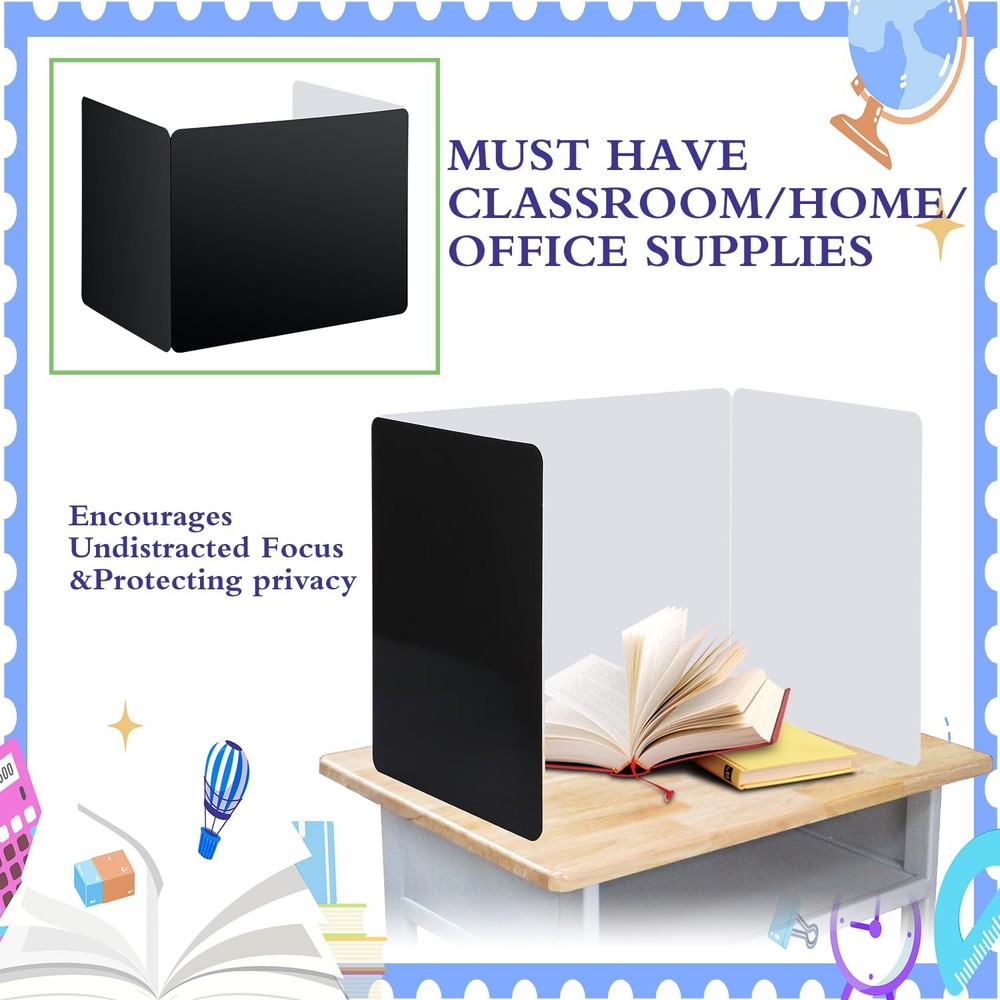 24 Pcs Privacy Folders for Students Privacy Dividers for Classroom Study Carr