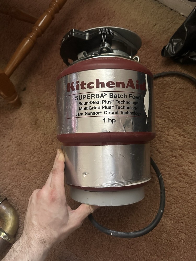 KitchenAid 1hp BContinuous Feed Food Waste Disposer - Red