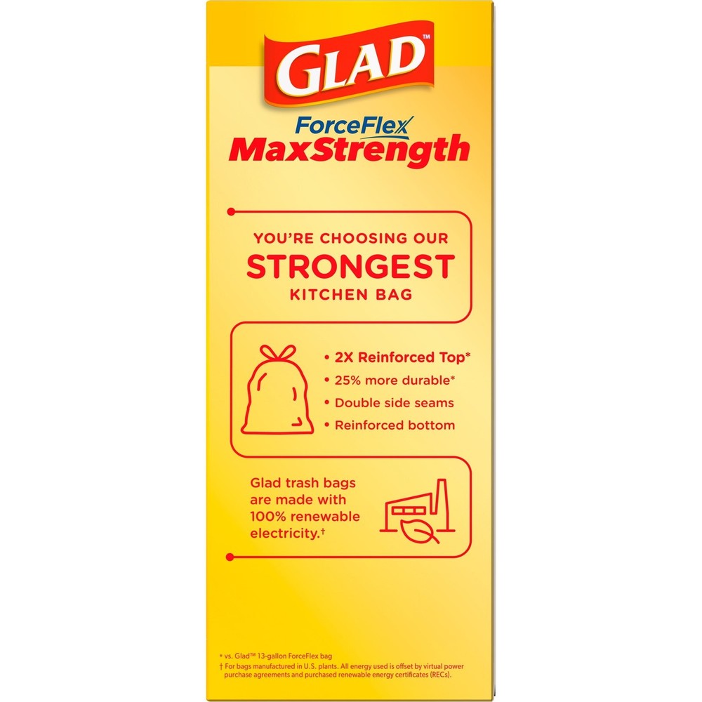 ForceFlex MaxStrength Tall Kitchen Drawstring Trash Bags 13 Gallon Odorshield