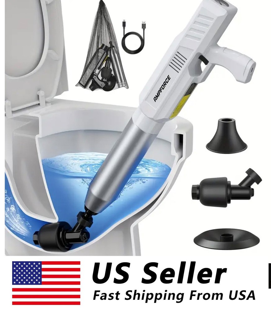 Toilet Plunger Kit, High Pressure Air Drain Cleaner, Toilet Clog Remover
