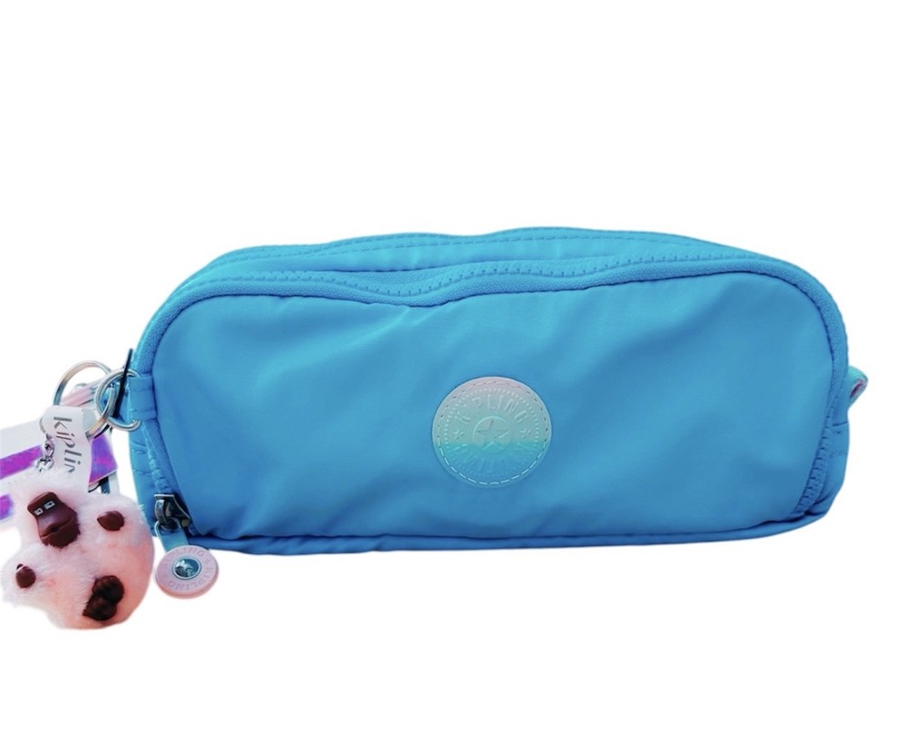 Kipling GITROY Metallic Pencil Cosmetic Case Accessories Sea Blue