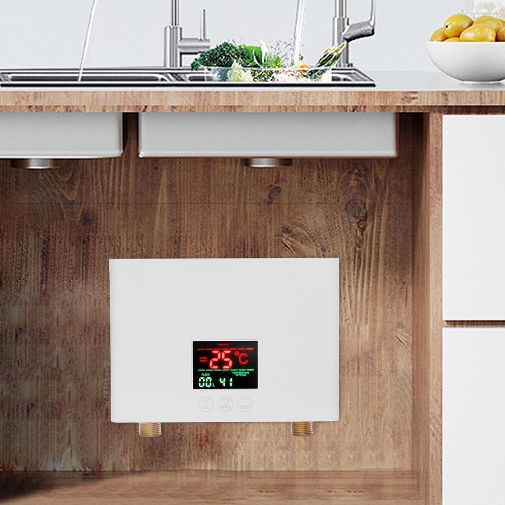 Kitchen Electric Hot Tankless Water Heater 110V Shower Instant Boiler Bathroom