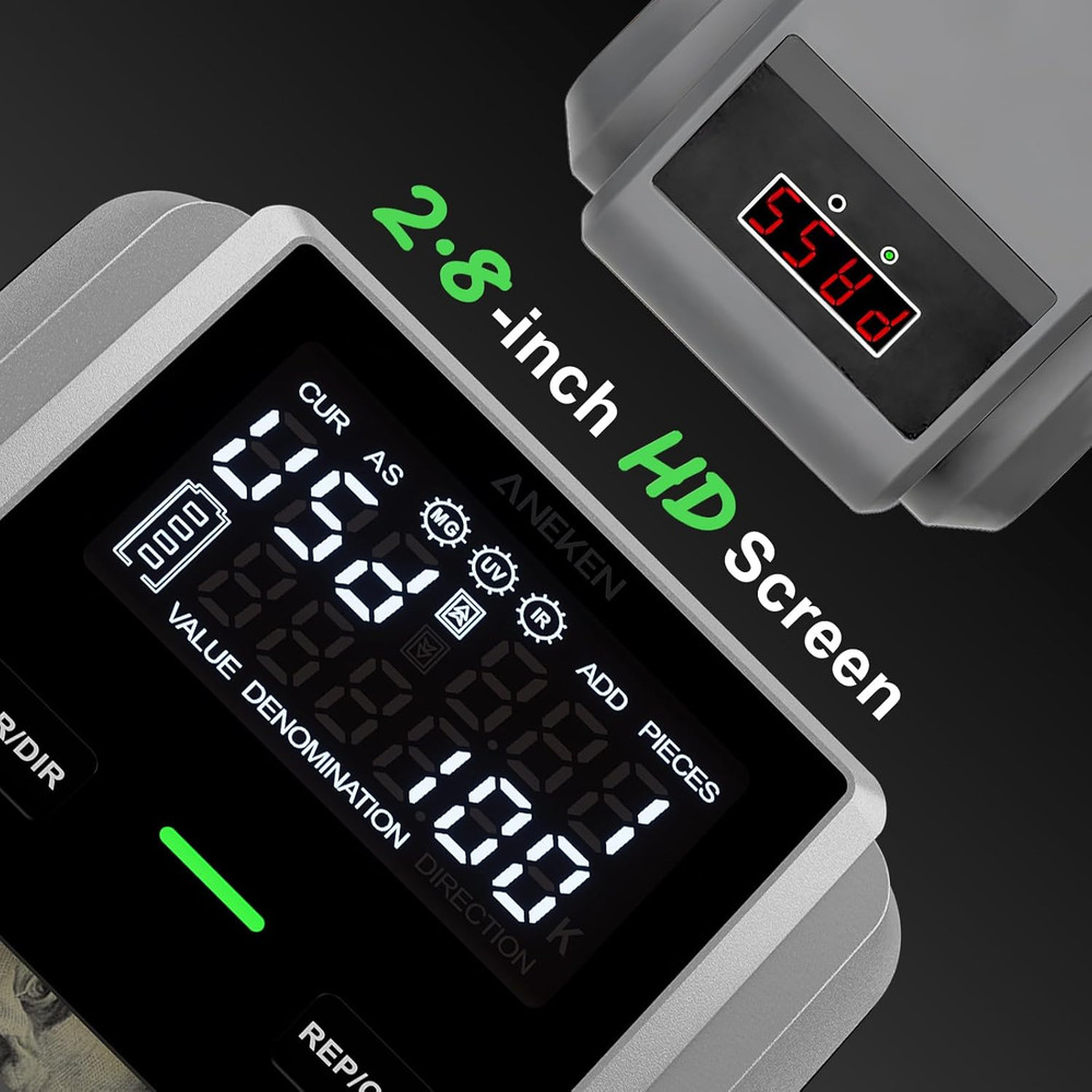 AL-139 Bill Detector with 2.8" Screen, Total Value & Multi-Currency Support