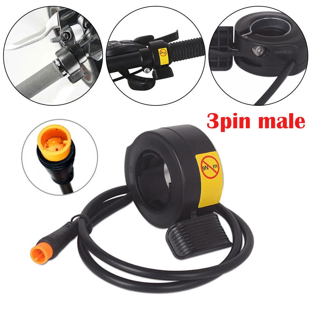 Thumb Throttle Accelerator 3PIN Finger Speed Control Assembly for Ebike Black