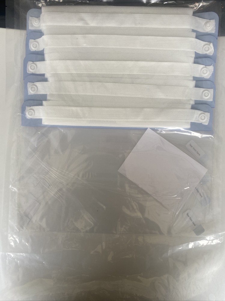 Plastic Clear Protective Face-Shield, Full Coverage *5 PACK*