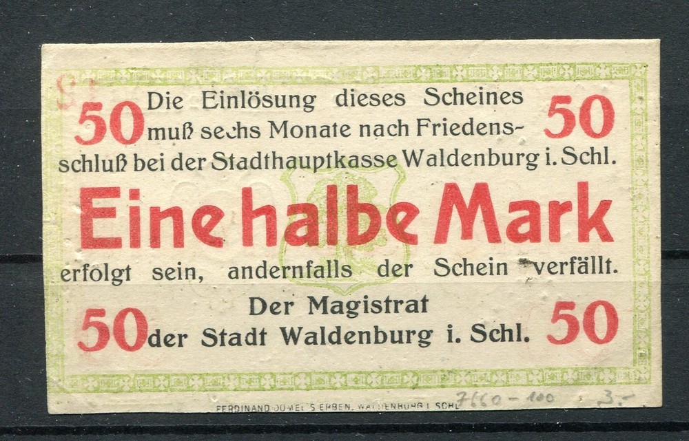 Waldenburg 50 Pfennig Traffic Issue