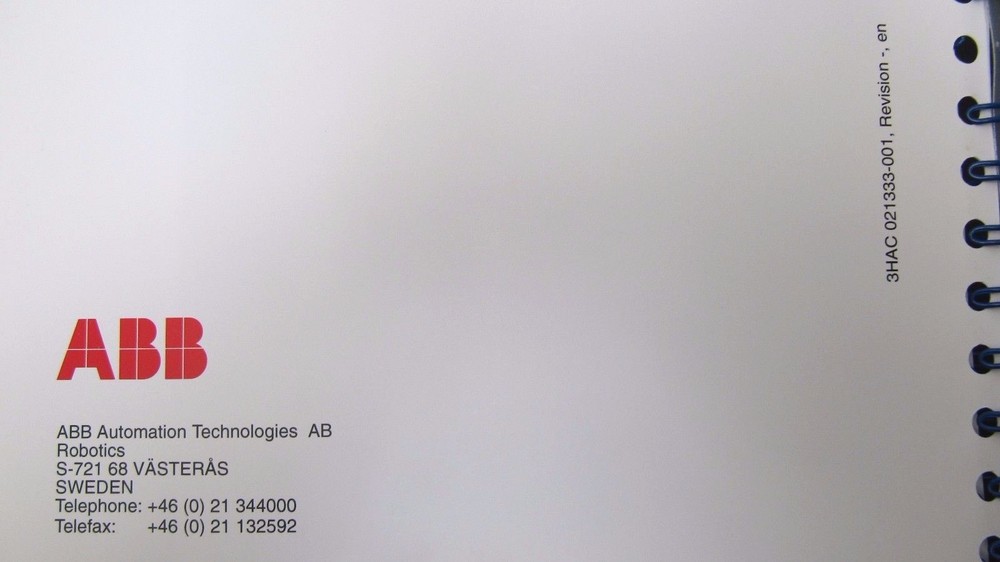 ABB S4Cplus Robot Controller Product Manual, Reference Information 3HAC 021333-0