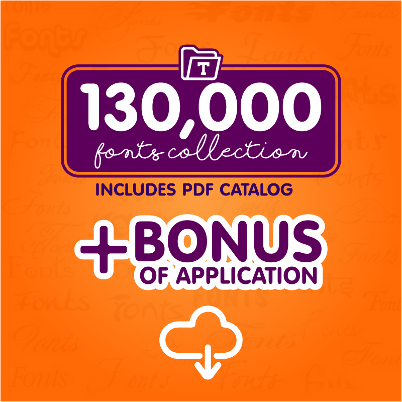 130,000 FONTS COLLECTION (Includes PDF catalog)