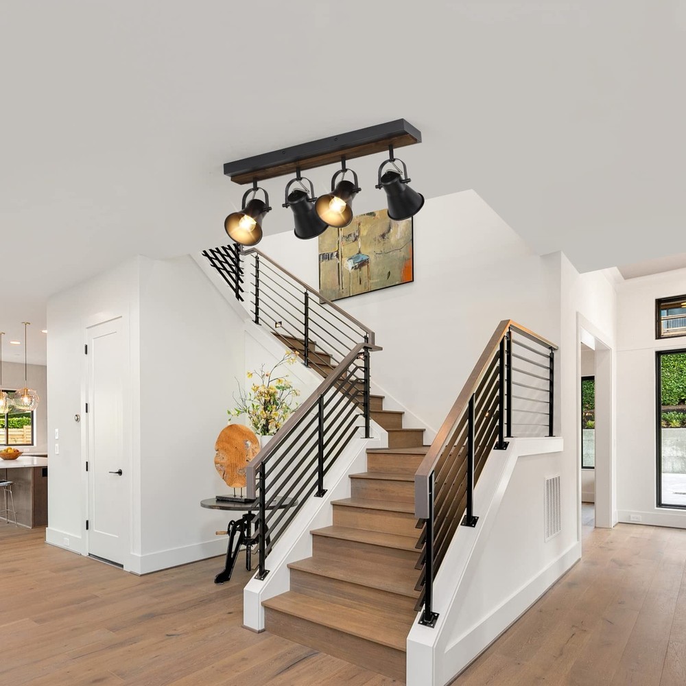 SEEBLEN 4-Light Kitchen Light Fixtures - Adjustable Ceiling/Wall Mount Spotli...