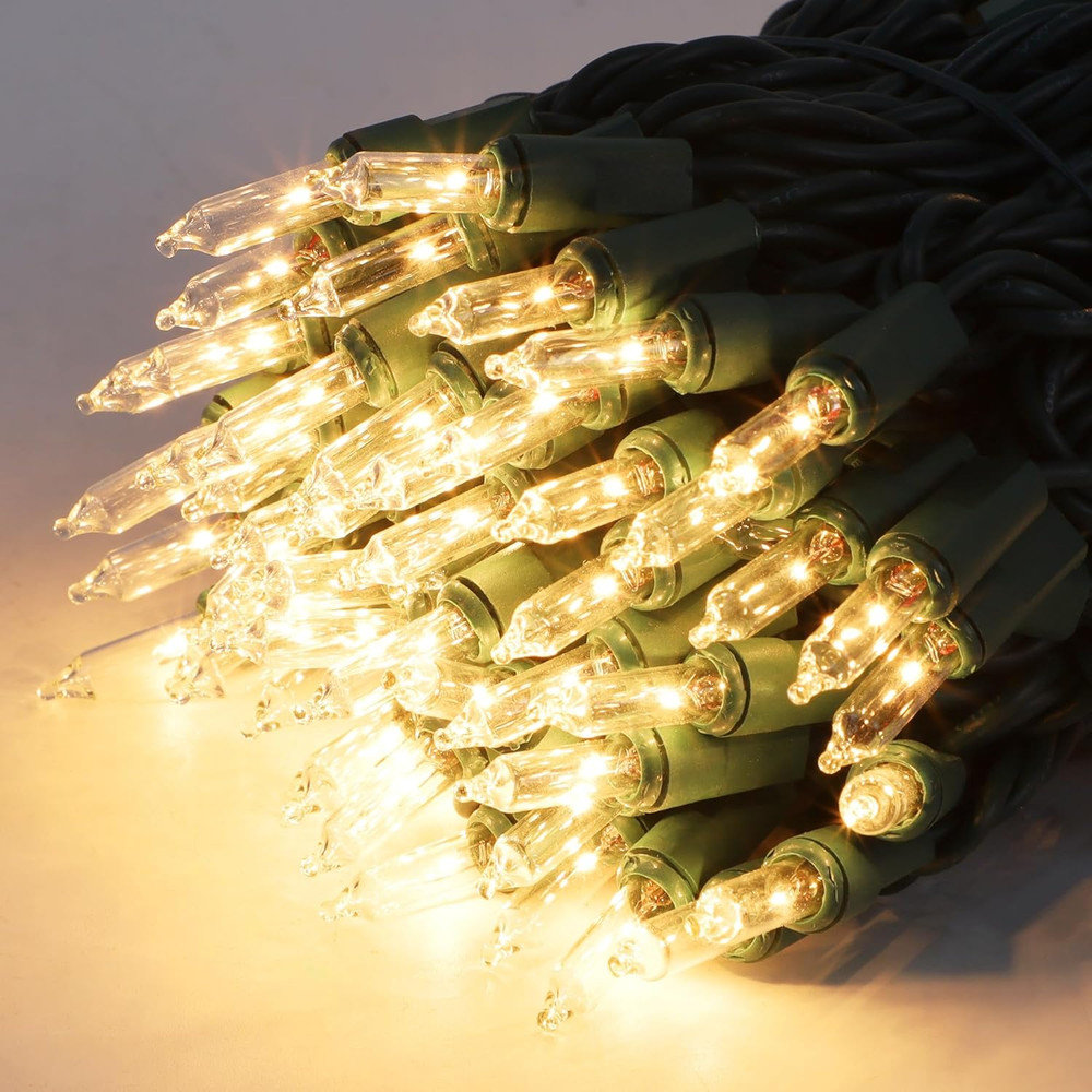 Clear Christmas String Lights, 100 Count, Incandescent Mini Christmas Lights, Co
