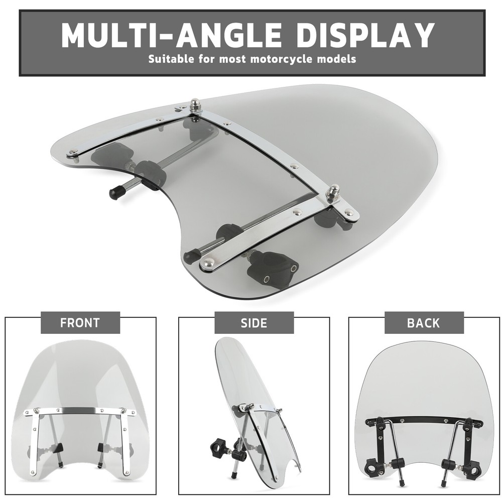 For Harley Softail Standard 7/8" 1" Handlebar Light Smoke Windshield Windscreen